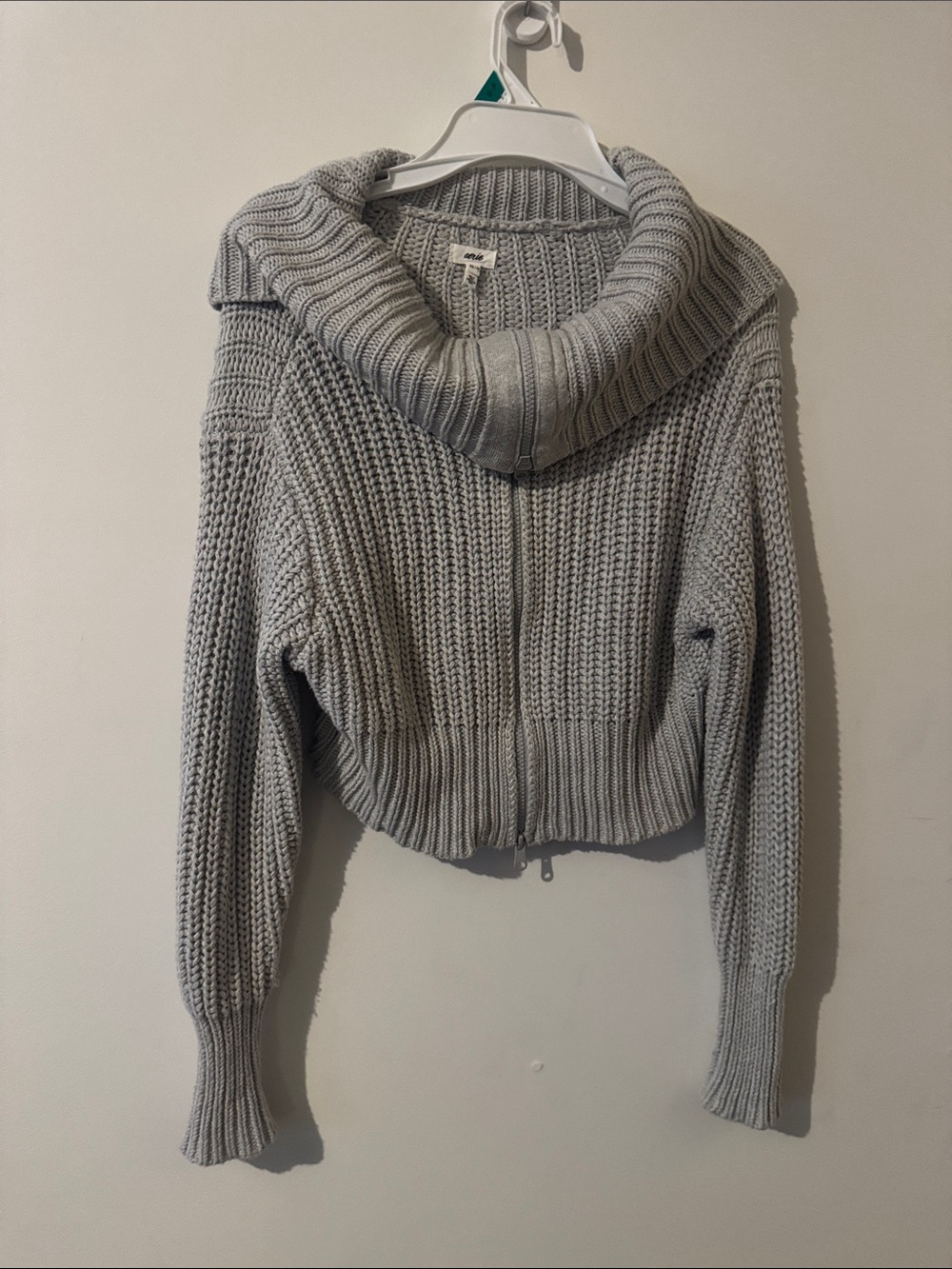 Aerie Rib-Knit Turtleneck Sweater - Gray